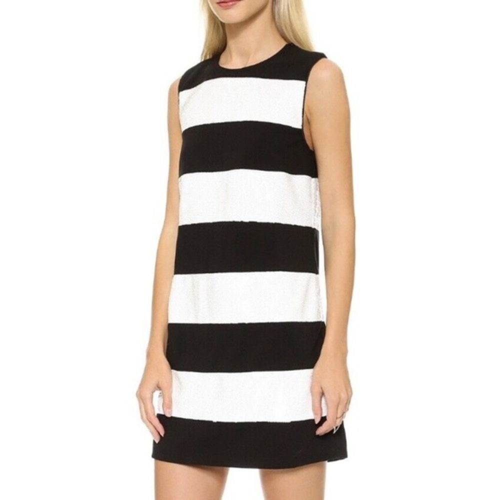 Rachel Zoe Black and White Striped Mini Dress